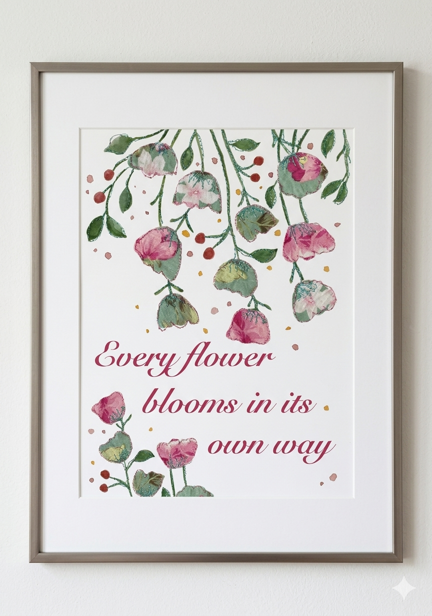Every flower blooms in its own way A4 size